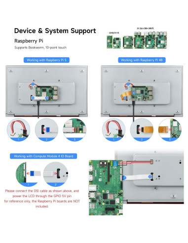 Pantalla táctil capacitiva Waveshare 13.3" 1920x1080 DSI