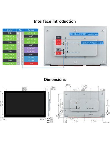 Pantalla táctil capacitiva Waveshare 13.3" 1920x1080 DSI