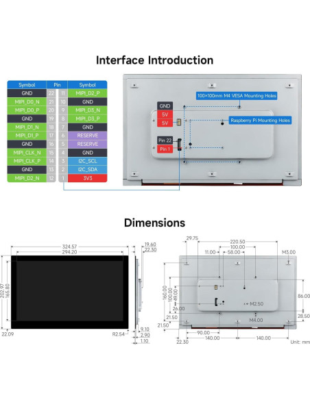 Pantalla táctil capacitiva Waveshare 13.3" 1920x1080 DSI