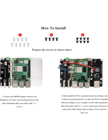 Kit Mini-Computadora Multifuncional Wonrabai Pi5 Módulo BOX-B