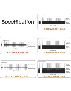 Kit de encabezado apilable 2x20 Geekworm para Raspberry Pi 2