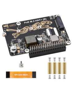Adaptador PCIe a M.2 PoE HAT+ (B) para Raspberry Pi 5