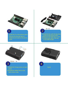 Caja Raspberry Pi 4 MazerPi con Ventilador y Disipador 2