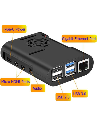 Caja Raspberry Pi 4 MazerPi con Ventilador y Disipador