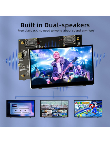 Monitor LCD 7" HAMTYSAN HDMI 800x480 para Raspberry Pi