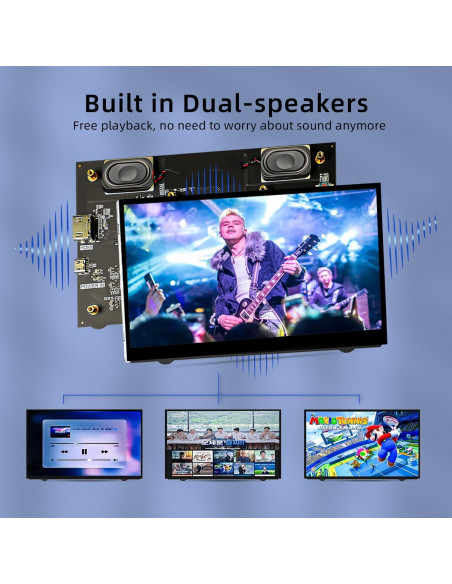 Monitor LCD 7" HAMTYSAN HDMI 800x480 para Raspberry Pi