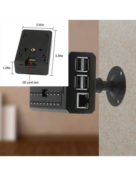 Carcasa para Raspberry Pi 4B DORHEA con soporte de cámara
