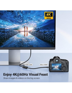 Adaptador Micro HDMI a HDMI UGREEN 4K 60Hz 20cm Alta Velocidad 2