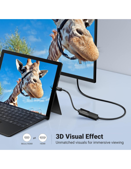 Adaptador Micro HDMI a HDMI UGREEN 4K 60Hz 20cm Alta Velocidad