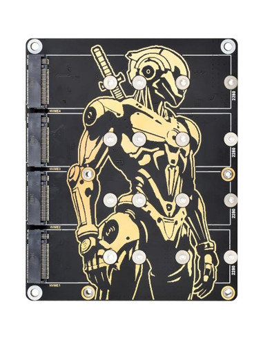 Adaptador PCIe a 4-Ch NVMe M.2 Coolwell para Raspberry Pi 5