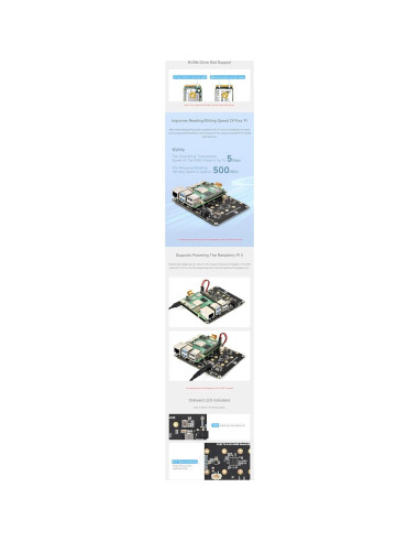 Adaptador PCIe a 4-Ch NVMe M.2 Coolwell para Raspberry Pi 5