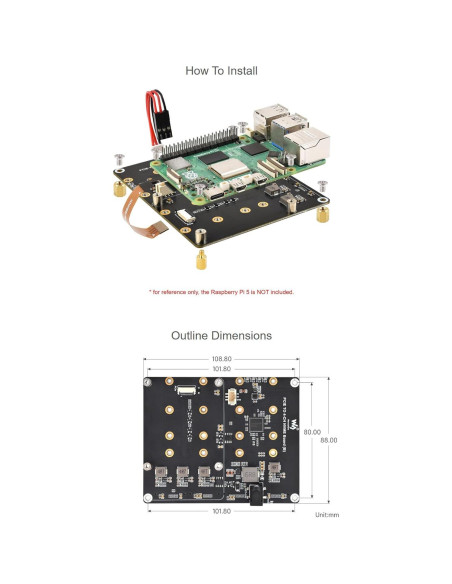 Adaptador PCIe a 4-Ch NVMe M.2 Coolwell para Raspberry Pi 5