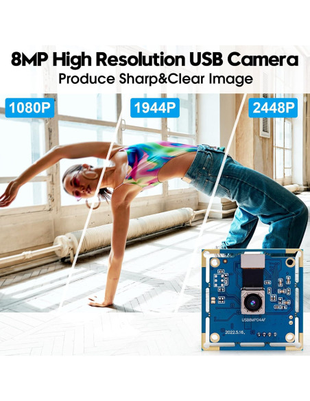 Cámara USB ELP 8MP Autofocus 4K para PC y Raspberry Pi