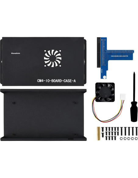 Caja de Metal Waveshare CM4-IO-BOARD-CASE-A con Ventilador