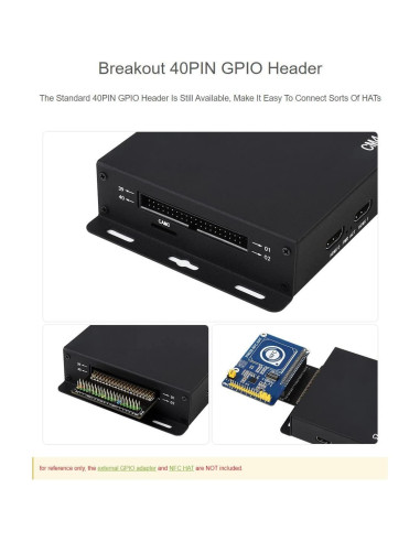 Caja de Metal Waveshare CM4-IO-BOARD-CASE-A con Ventilador