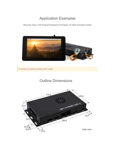 Caja de Metal Waveshare CM4-IO-BOARD-CASE-A con Ventilador