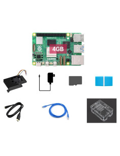 Kit de inicio Waveshare Raspberry Pi 5 4GB con accesorios