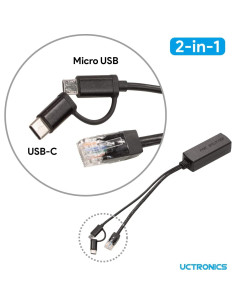 Divisor PoE Gigabit UCTRONICS 5V 3A 2-en-1 USB C/Micro USB 2