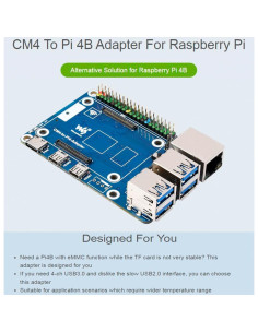 Adaptador CM4 a Raspberry Pi 4B Waveshare - 4 USB 3.0, Gigabit Ethernet 2