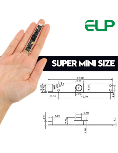 Cámara USB ELP 8MP con Micrófono y Lente Gran Angular