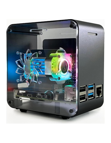 Caja Mini Torre Aluminio ElectroCookie para Raspberry Pi 4B