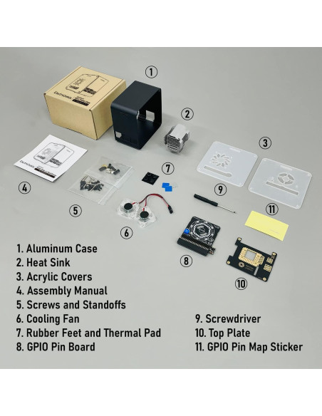 Caja Mini Torre Aluminio ElectroCookie para Raspberry Pi 4B