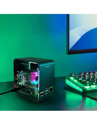 Caja Mini Torre Aluminio ElectroCookie para Raspberry Pi 4B