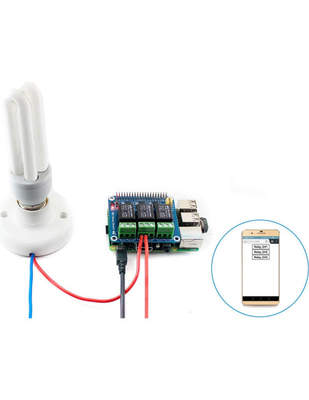 Placa de Relé RPi Waveshare 3 Canales 5A 250V CA