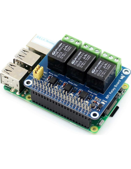 Placa de Relé RPi Waveshare 3 Canales 5A 250V CA