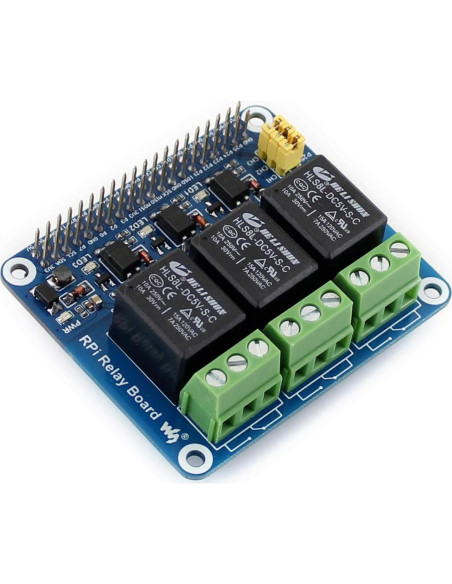 Placa de Relé RPi Waveshare 3 Canales 5A 250V CA