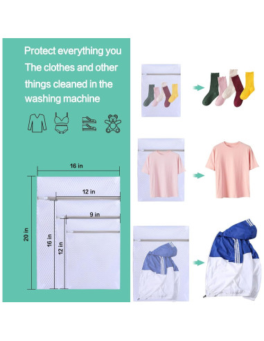 Paquete 3 Bolsas de Malla Syhskhy para Lavadora - Delicados