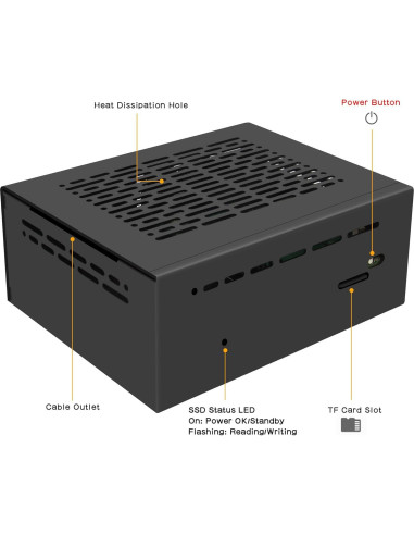 Caja de Metal Geekworm X1100-C1 para Raspberry Pi 5