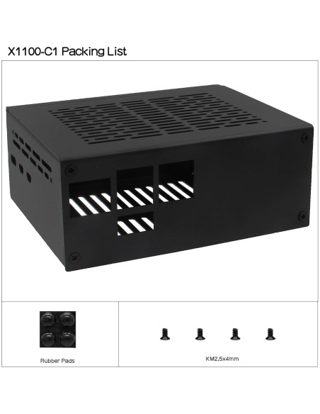 Caja de Metal Geekworm X1100-C1 para Raspberry Pi 5