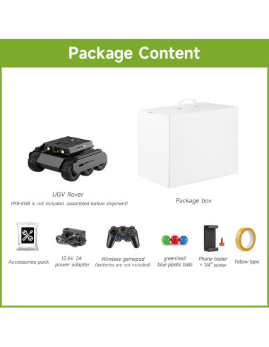 Robot Rover AI Waveshare 6 Ruedas 4WD para Raspberry Pi 5