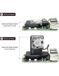 Enfriador Doble Modo ElectroCookie para Raspberry Pi 5 con LED RGB 2