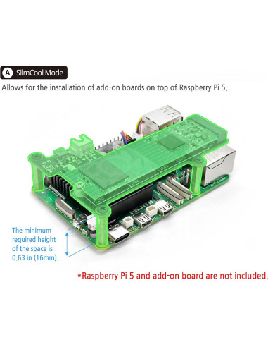 Enfriador Doble Modo ElectroCookie para Raspberry Pi 5 con LED RGB