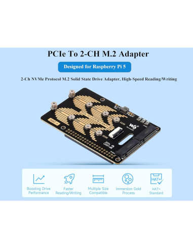 Adaptador PCIe a M.2 NVMe Wonrabai para Raspberry Pi 5
