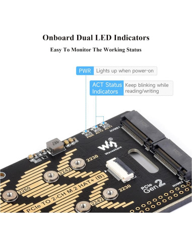 Adaptador PCIe a M.2 NVMe Wonrabai para Raspberry Pi 5