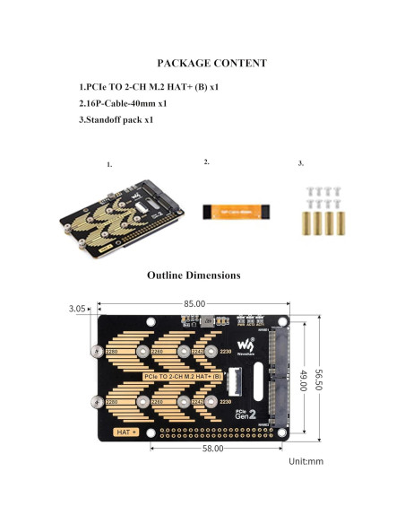 Adaptador PCIe a M.2 NVMe Wonrabai para Raspberry Pi 5