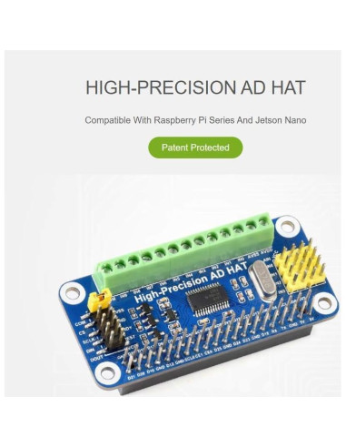 HAT de AD Waveshare 10-Ch 32-Bit para Raspberry Pi