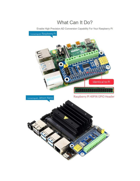 HAT de AD Waveshare 10-Ch 32-Bit para Raspberry Pi
