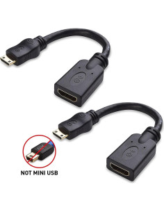 Adaptador Mini HDMI a HDMI Cable Matters 2-Pack 4K 15.24 cm 2