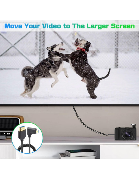 Cable Micro HDMI a HDMI Duttek 8K 60Hz Enrollado 0.3m-0.9m