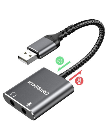 Tarjeta de Sonido USB Externa KiwiBird DAC Estéreo 3.5mm