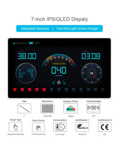 Pantalla Táctil QLED 7" Waveshare 1024x600 para Raspberry Pi 2
