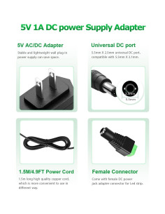 Adaptador AC/DC 5V 1A Arkare con 8 Enchufes DC 2