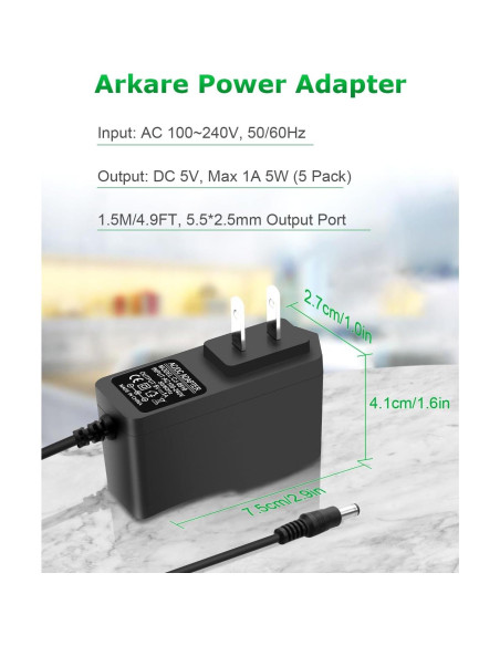 Adaptador AC/DC 5V 1A Arkare con 8 Enchufes DC