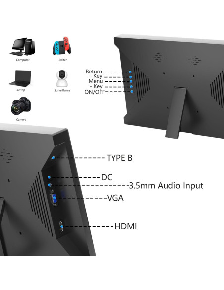 Monitor Portátil Táctil 13.3" FHD 1920x1080 IPS con Privacidad