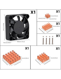 Ventilador Ajustable GeeekPi 40mm con Disipadores de Cobre para Raspberry Pi 5 2