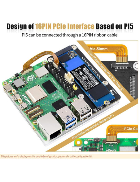 Adaptador PCIe a M.2 NVMe FancyWhoop para Raspberry Pi 5